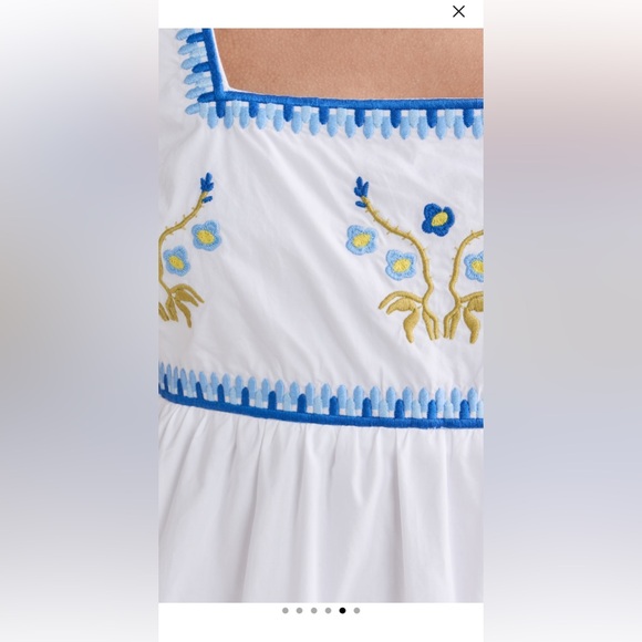 English Factory White and Blue Embroidered Midi Dress New with Tags Size Small - Picture 5 of 8
